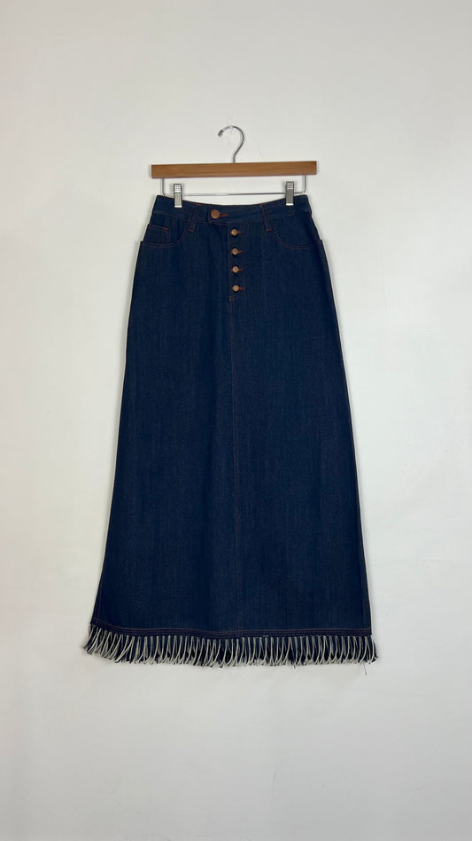 1990's Jean Paul Gaultier Denim Maxi Skirt