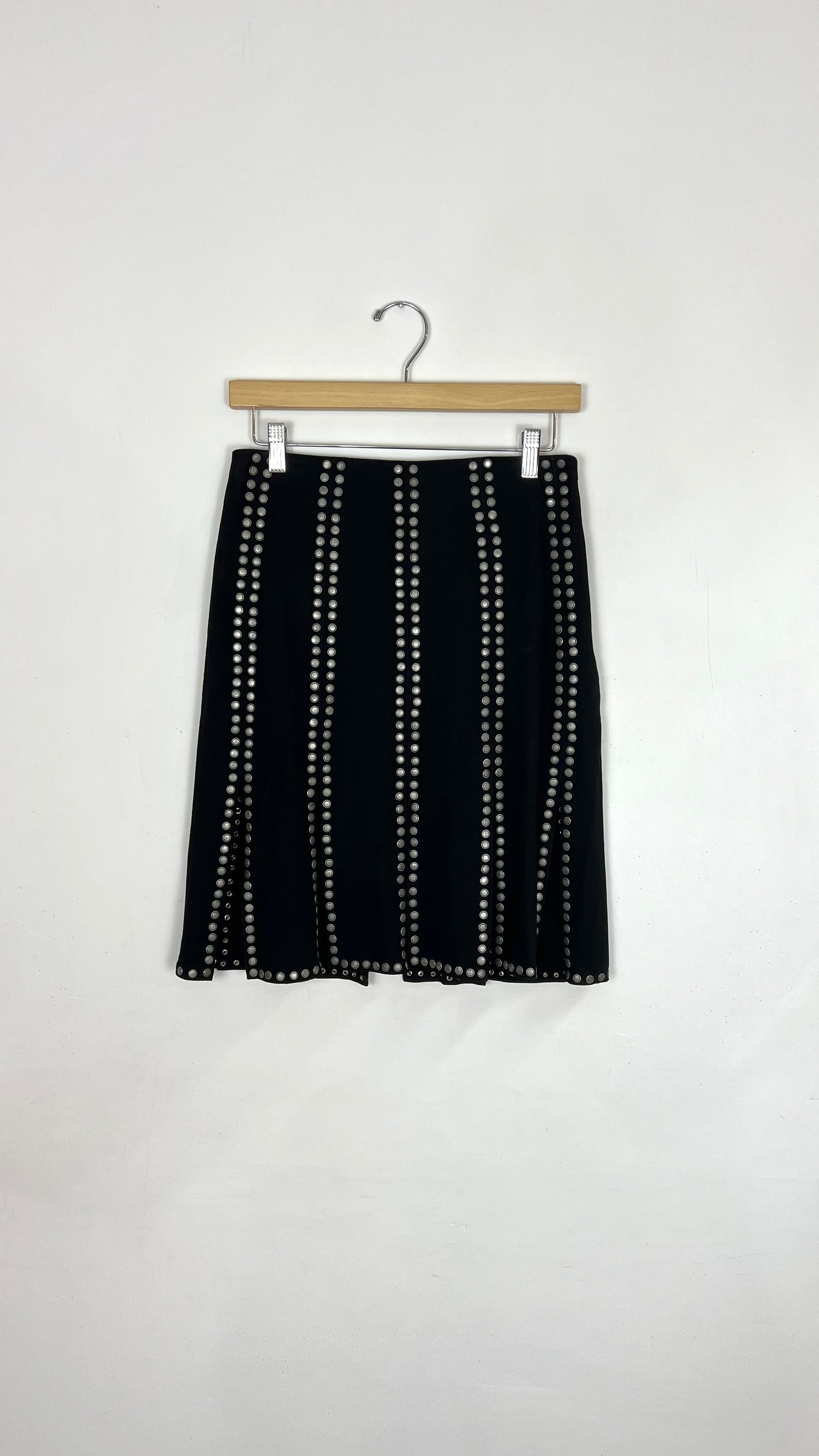 Suede Leather Studded Skirt