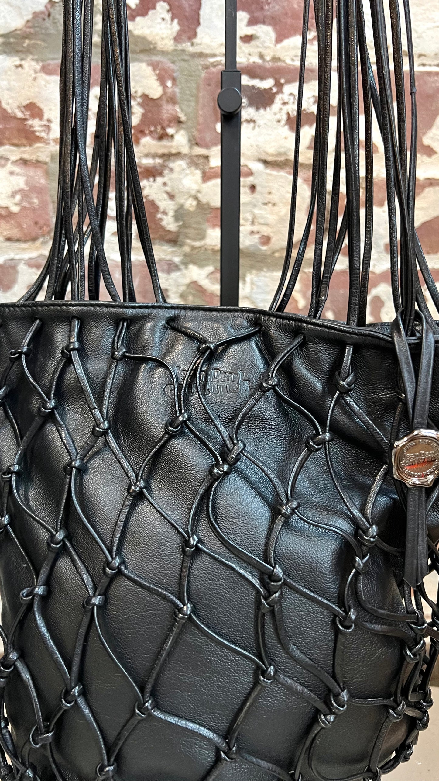 Jean Paul Gaultier Black Leather Net Bag