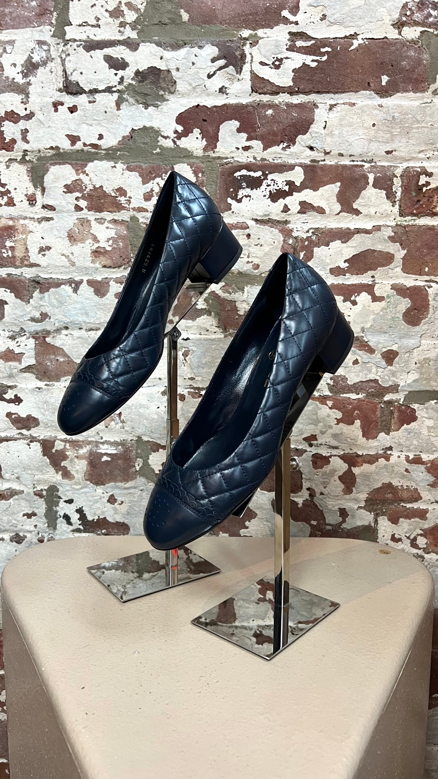 Chanel Navy Quilted Pumps